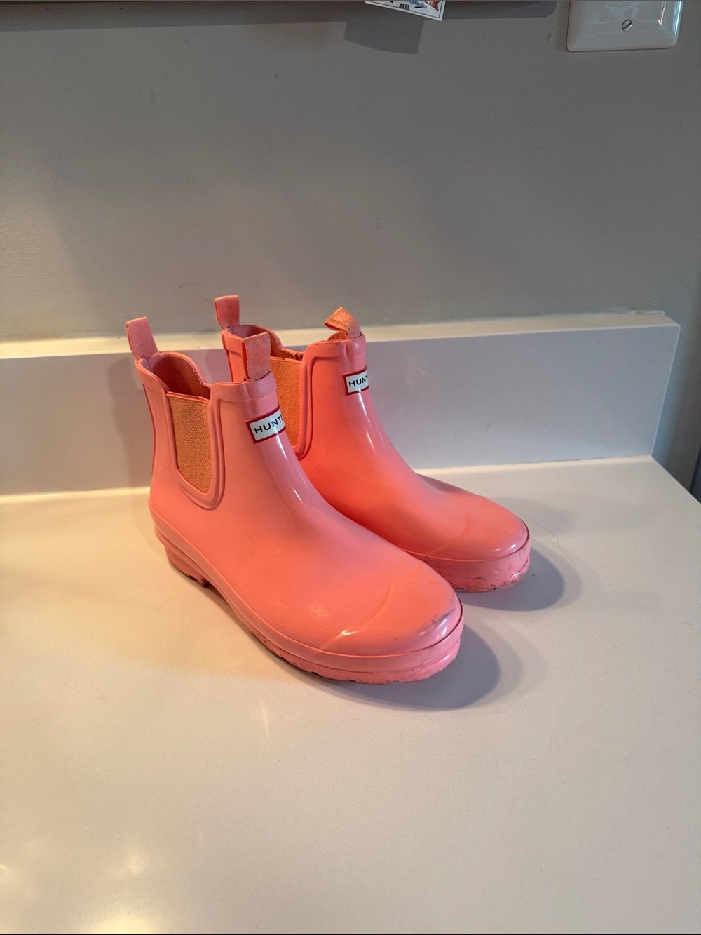 Hunter coral Short Chelsea Rain Boots
